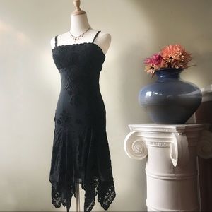 SUE WONG | black handkerchief embroidered …